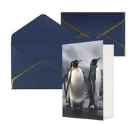 QMNSEHF Blank Greeting Card with Envelopes Thank YouCard Funny Penguins Happy Birthday Card for Women Men Christmas Halloween Wedding Blank Note Cards All Occasion Greeting Cards 4x6
