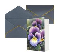 QMNSEHF Blank Greeting Card with Envelopes Thank YouCard Pansy Perfection Happy Birthday Card for Women Men Christmas Halloween Wedding Blank Note Cards All Occasion Greeting Cards 4x6