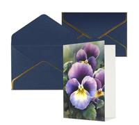 QMNSEHF Blank Greeting Card with Envelopes Thank YouCard Pansy Perfection Happy Birthday Card for Women Men Christmas Halloween Wedding Blank Note Cards All Occasion Greeting Cards 4x6
