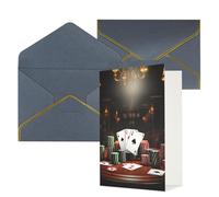 QMNSEHF Blank Greeting Card with Envelopes Thank YouCard Poker Tournament Happy Birthday Card for Women Men Christmas Halloween Wedding Blank Note Cards All Occasion Greeting Cards 4x6
