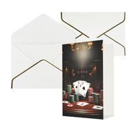 QMNSEHF Blank Greeting Card with Envelopes Thank YouCard Poker Tournament Happy Birthday Card for Women Men Christmas Halloween Wedding Blank Note Cards All Occasion Greeting Cards 4x6