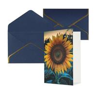 QMNSEHF Blank Greeting Card with Envelopes Thank YouCard The most beautiful sunflower Happy Birthday Card for Women Men Christmas Halloween Wedding Blank Note Cards All Occasion Greeting Cards 4x6