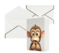 QMNSEHF Blank Greeting Card with Envelopes Thank YouCard The silent monkey Happy Birthday Card for Women Men Christmas Halloween Wedding Blank Note Cards All Occasion Greeting Cards 4x6