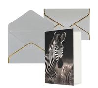 QMNSEHF Blank Greeting Card with Envelopes Thank YouCard Wild Animals Zebra Happy Birthday Card for Women Men Christmas Halloween Wedding Blank Note Cards All Occasion Greeting Cards 4x6