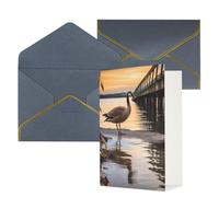QMNSEHF Blank Greeting Card with Envelopes Thank YouCard Wild Goose by the Bridge Happy Birthday Card for Women Men Christmas Halloween Wedding Blank Note Cards All Occasion Greeting Cards 4x6