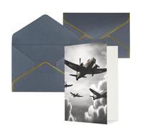 QMNSEHF Blank Greeting Card with Envelopes Thank YouCard World War 2 Happy Birthday Card for Women Men Christmas Halloween Wedding Blank Note Cards All Occasion Greeting Cards 4x6