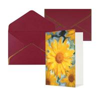 QMNSEHF Blank Greeting Card with Envelopes Thank YouCard Yellow daisy Happy Birthday Card for Women Men Christmas Halloween Wedding Blank Note Cards All Occasion Greeting Cards 4x6