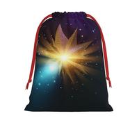 QMNSEHF Christmas Gift Bags Drawstring Santa Bag Soft Plush Goodie Bags with Gift Tags Xmas Treat Bag Shining star Wrapping Sacks for Christmas Presents Party Favor Wrap Storage Pouch Small