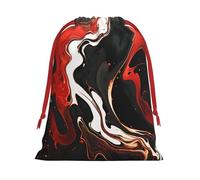 QMNSEHF Christmas Gift Bags Drawstring Santa Bag Soft Plush Goodie Bags with Gift Tags Xmas Treat Bag black and red marble Wrapping Sacks for Christmas Presents Party Favor Wrap Storage Pouch Large