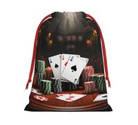 QMNSEHF Christmas Gift Bags Drawstring Santa Bag Soft Plush Goodie Bags with Gift Tags Xmas Treat Bag Poker Tournament Wrapping Sacks for Christmas Presents Party Favor Wrap Storage Pouch Small