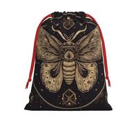 QMNSEHF Christmas Gift Bags Drawstring Santa Bag Soft Plush Goodie Bags with Gift Tags Xmas Treat Bag Moth Wrapping Sacks for Christmas Presents Party Favor Wrap Storage Pouch Medium