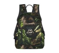 QMNSEHF Colorful Hot Air Balloon Travel Backpack for Men & Women 14 inch Laptop Backpack Waterproof Work Back Pack, Gorilla Landscape, One Size