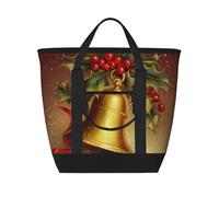 QMNSEHF Insulated Lunch Bag Happy New Year Xmas Tree Bell Lunch Box for women Men Reusable Leakproof Lunch Cooler Bag for Picnic Work