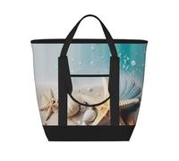 QMNSEHF Insulated Lunch Bag Starfish and Seashell Lunch Box for women Men Reusable Leakproof Lunch Cooler Bag for Picnic Work