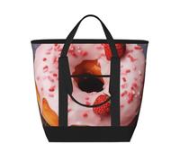QMNSEHF Insulated Lunch Bag Strawberry Donut Lunch Box for women Men Reusable Leakproof Lunch Cooler Bag for Picnic Work