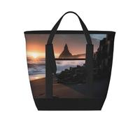 QMNSEHF Insulated Lunch Bag Sunrise on Reynisfjara Beach Lunch Box for women Men Reusable Leakproof Lunch Cooler Bag for Picnic Work