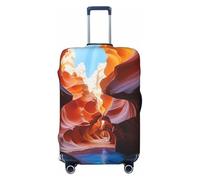 QMNSEHF Travel Luggage Cover Suitcase Protector Elastic Washable Antelope Canyon Suitcase Cover Anti-scratch Spandex Baggage Covers Fits 18-32 Inch Luggage, Black, XL