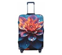 QMNSEHF Travel Luggage Cover Suitcase Protector Elastic Washable Beautiful Color Flower Suitcase Cover Anti-scratch Spandex Baggage Covers Fits 18-32 Inch Luggage, Black, S