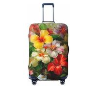 QMNSEHF Travel Luggage Cover Suitcase Protector Elastic Washable Bouquet Of Flowers Suitcase Cover Anti-scratch Spandex Baggage Covers Fits 18-32 Inch Luggage, Black, S