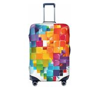 QMNSEHF Travel Luggage Cover Suitcase Protector Elastic Washable Colorful Heart Valentine Love Suitcase Cover Anti-scratch Spandex Baggage Covers Fits 18-32 Inch Luggage, Black, S