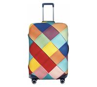 QMNSEHF Travel Luggage Cover Suitcase Protector Elastic Washable Colorful Plaid Suitcase Cover Anti-scratch Spandex Baggage Covers Fits 18-32 Inch Luggage, Black, M