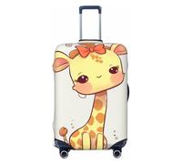 QMNSEHF Travel Luggage Cover Suitcase Protector Elastic Washable Cute bow giraffe Suitcase Cover Anti-scratch Spandex Baggage Covers Fits 18-32 Inch Luggage, Black, S