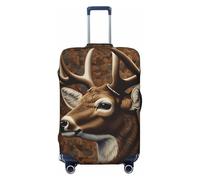 QMNSEHF Travel Luggage Cover Suitcase Protector Elastic Washable Deer on brown background Suitcase Cover Anti-scratch Spandex Baggage Covers Fits 18-32 Inch Luggage, Black, XL