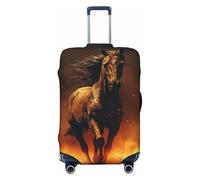 QMNSEHF Travel Luggage Cover Suitcase Protector Elastic Washable Flame Horse Suitcase Cover Anti-scratch Spandex Baggage Covers Fits 18-32 Inch Luggage, Black, XL