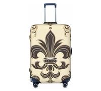 QMNSEHF Travel Luggage Cover Suitcase Protector Elastic Washable Fleur-de-Lis and Coat Arms Knight Suitcase Cover Anti-scratch Spandex Baggage Covers Fits 18-32 Inch Luggage, Black, XL