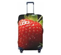 QMNSEHF Travel Luggage Cover Suitcase Protector Elastic Washable Fruit strawberry Suitcase Cover Anti-scratch Spandex Baggage Covers Fits 18-32 Inch Luggage, Black, L