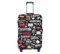 QMNSEHF Travel Luggage Cover Suitcase Protector Elastic Washable Game Quotes Suitcase Cover Anti-scratch Spandex Baggage Covers Fits 18-32 Inch Luggage, Black, XL