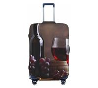 QMNSEHF Travel Luggage Cover Suitcase Protector Elastic Washable Grape Wine Suitcase Cover Anti-scratch Spandex Baggage Covers Fits 18-32 Inch Luggage, Black, S
