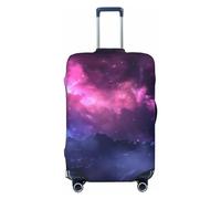 QMNSEHF Travel Luggage Cover Suitcase Protector Elastic Washable Magic Galaxy Sky Purple Suitcase Cover Anti-scratch Spandex Baggage Covers Fits 18-32 Inch Luggage, Black, XL