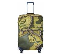 QMNSEHF Travel Luggage Cover Suitcase Protector Elastic Washable Middle Earth Map Suitcase Cover Anti-scratch Spandex Baggage Covers Fits 18-32 Inch Luggage, Black, S