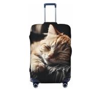 QMNSEHF Travel Luggage Cover Suitcase Protector Elastic Washable Napping Kitten Suitcase Cover Anti-scratch Spandex Baggage Covers Fits 18-32 Inch Luggage, Black, XL