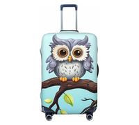 QMNSEHF Travel Luggage Cover Suitcase Protector Elastic Washable Owls on a branch Suitcase Cover Anti-scratch Spandex Baggage Covers Fits 18-32 Inch Luggage, Black, S