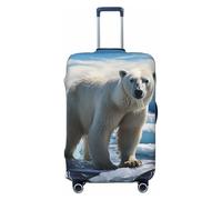 QMNSEHF Travel Luggage Cover Suitcase Protector Elastic Washable Polar Bear Ice Suitcase Cover Anti-scratch Spandex Baggage Covers Fits 18-32 Inch Luggage, Black, L