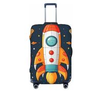 QMNSEHF Travel Luggage Cover Suitcase Protector Elastic Washable rocket clipart space ship Suitcase Cover Anti-scratch Spandex Baggage Covers Fits 18-32 Inch Luggage, Black, S