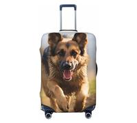 QMNSEHF Travel Luggage Cover Suitcase Protector Elastic Washable Running german shepherd dog Suitcase Cover Anti-scratch Spandex Baggage Covers Fits 18-32 Inch Luggage, Black, XL