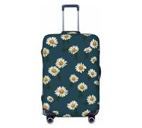 QMNSEHF Travel Luggage Cover Suitcase Protector Elastic Washable Small daisy Suitcase Cover Anti-scratch Spandex Baggage Covers Fits 18-32 Inch Luggage, Black, S