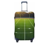 QMNSEHF Travel Luggage Cover Suitcase Protector Elastic Washable Sports Field in Green Suitcase Cover Anti-scratch Spandex Baggage Covers Fits 18-32 Inch Luggage, Black, L