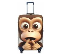 QMNSEHF Travel Luggage Cover Suitcase Protector Elastic Washable The silent monkey Suitcase Cover Anti-scratch Spandex Baggage Covers Fits 18-32 Inch Luggage, Black, XL