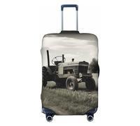 QMNSEHF Travel Luggage Cover Suitcase Protector Elastic Washable Tractor Agriculture Tranquil Suitcase Cover Anti-scratch Spandex Baggage Covers Fits 18-32 Inch Luggage, Black, M