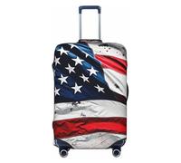 QMNSEHF Travel Luggage Cover Suitcase Protector Elastic Washable US Flag Suitcase Cover Anti-scratch Spandex Baggage Covers Fits 18-32 Inch Luggage, Black, XL