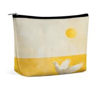 QMNVBDS A White Dove Flies By Makeup Bag Travel Toiletry Bag for Women Waterproof Cosmetic Bags Small Zipper Pouch Portable Travel Bags for Toiletries Cute Cosmetic Pouch Make Up Organizer, white, One
