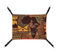 QMNVBDS African Map Ethnic Pattern Cat Hammock Ferret Hammock Guinea Pig Hammock Rat Hammock Hanging Cat Bed Chinchilla Hammock Hamster Hammock Cat Hammock for Cage Cat Supplies Pet Hammock