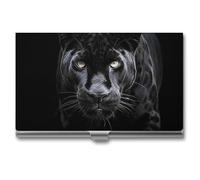 QMNVBDS Animal Panther Business Card Holder Slim Business Card Case for Women Men Metal Business Card Box Business Card Holder for Pocket Purse Small Business Card Wallet One Size