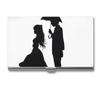 QMNVBDS Anime Lovers Silhouette Business Card Holder Slim Business Card Case for Women Men Metal Business Card Box Business Card Holder for Pocket Purse Small Business Card Wallet One Size