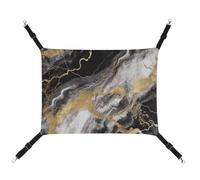 QMNVBDS Black White Gold Foil Marble Cat Hammock Ferret Hammock Guinea Pig Hammock Rat Hammock Hanging Cat Bed Chinchilla Hammock Hamster Hammock Cat Hammock for Cage Cat Supplies Pet Hammock