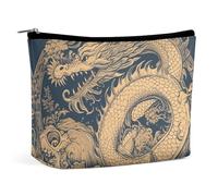 QMNVBDS Blue Oriental Dragon Makeup Bag Travel Toiletry Bag for Women Waterproof Cosmetic Bags Small Zipper Pouch Portable Travel Bags for Toiletries Cute Cosmetic Pouch Make Up Organizer, white, One